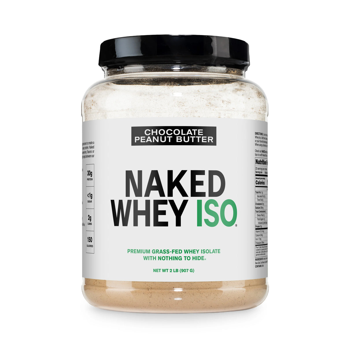 Chocolate Peanut Butter Grass-Fed Whey Isolate Protein Powder | Naked Whey Isolate - 2LB