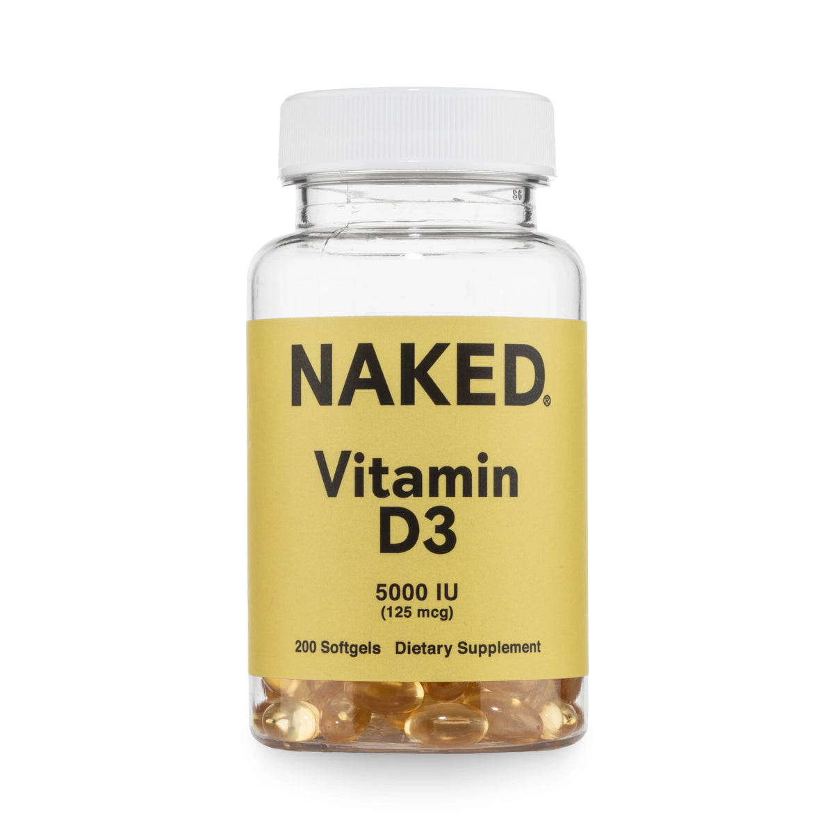 Daily Vitamin D3 Supplement | Naked Vitamin D - 200 Softgels